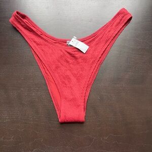 Aerie Red High-Cut Bikini Bottoms